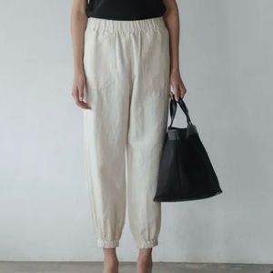 Nothing Written Peggy Cotton Linen Blend Pull-On Pants Size Small